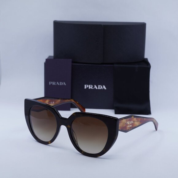 Prada PR14WS 2AU6S1 Cat Eye Sunglasses - Havana/Brown - Picture 1 of 9